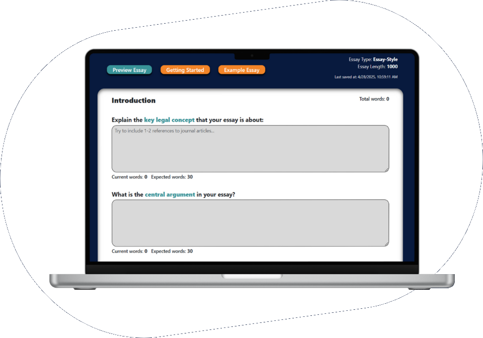 First Class Law Essay Generator On a Laptop